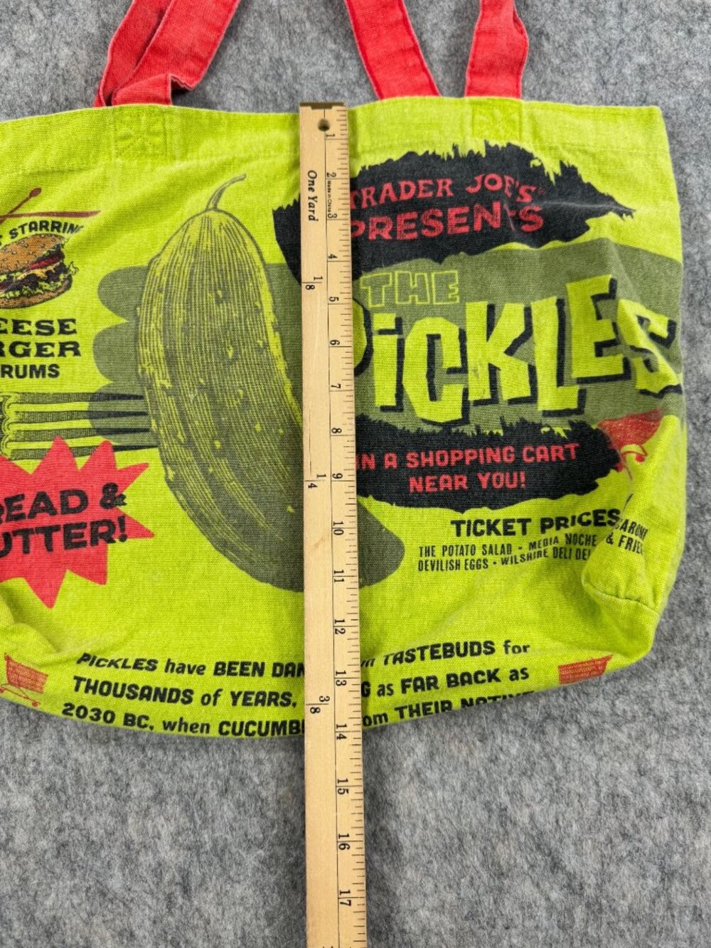 Trader Joe’s Bag Pickle In A Jar Green Tote - Picture 3 of 10